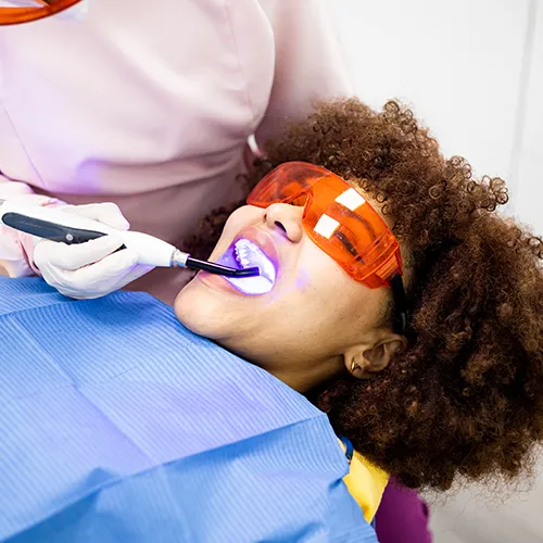 Woman at the dentist